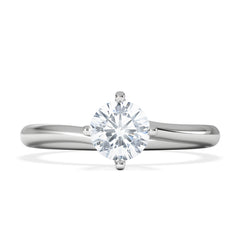 Certified 0.70CT Lily Platinum Engagement Ring G/VS