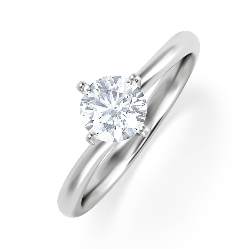 Certified 0.70CT Lily Platinum Engagement Ring G/VS