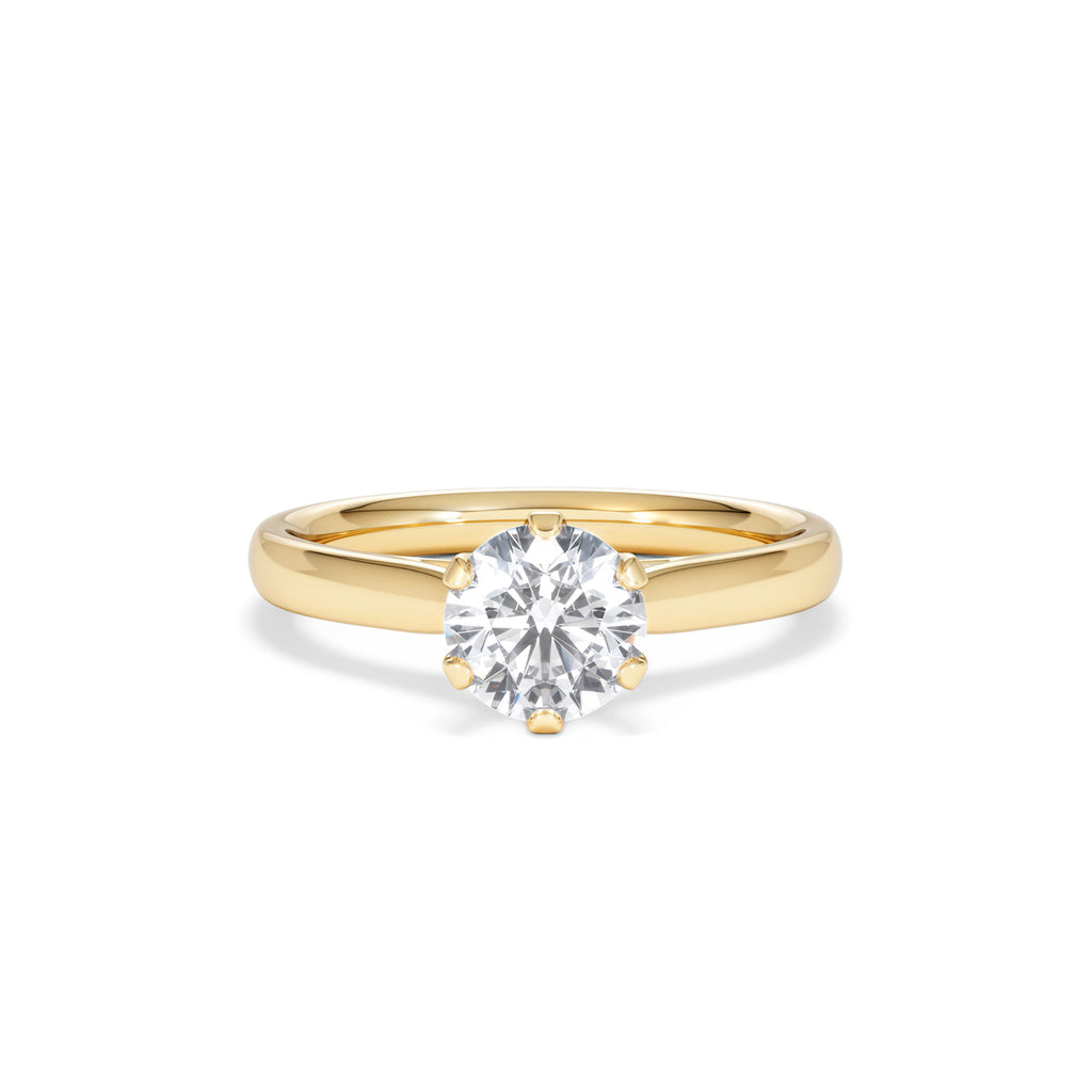 Certified 1.00CT Chloe High 18K Gold Engagement Ring E/VS2