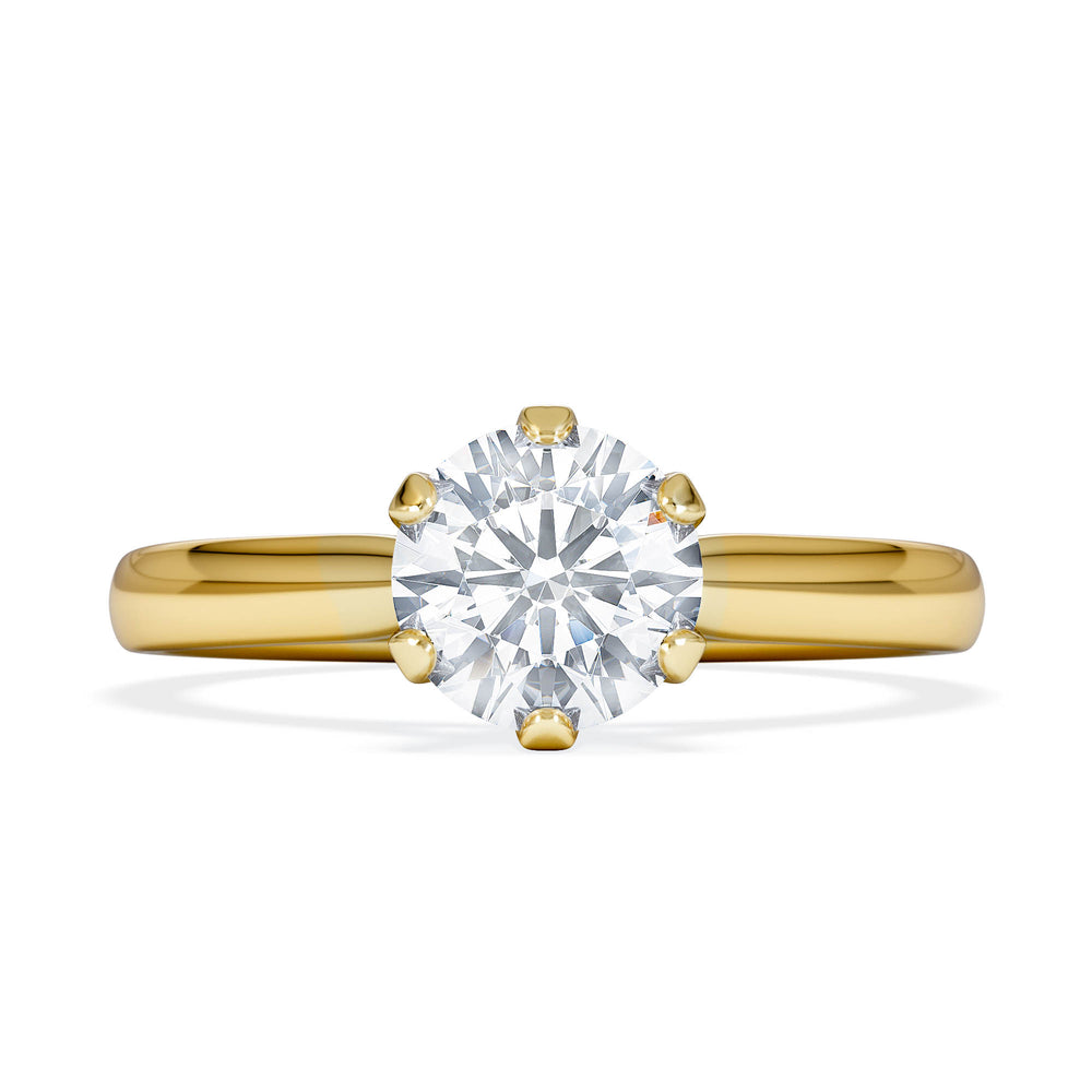1 Carat Diamond Engagement Ring High Set Chloe Lab FVS1 18K Gold