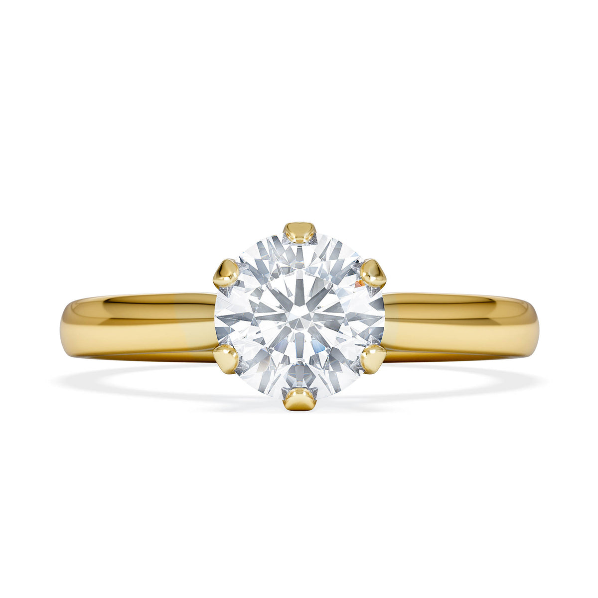 1 Carat Diamond Engagement Ring High Set Chloe Lab FVS1 18K Gold