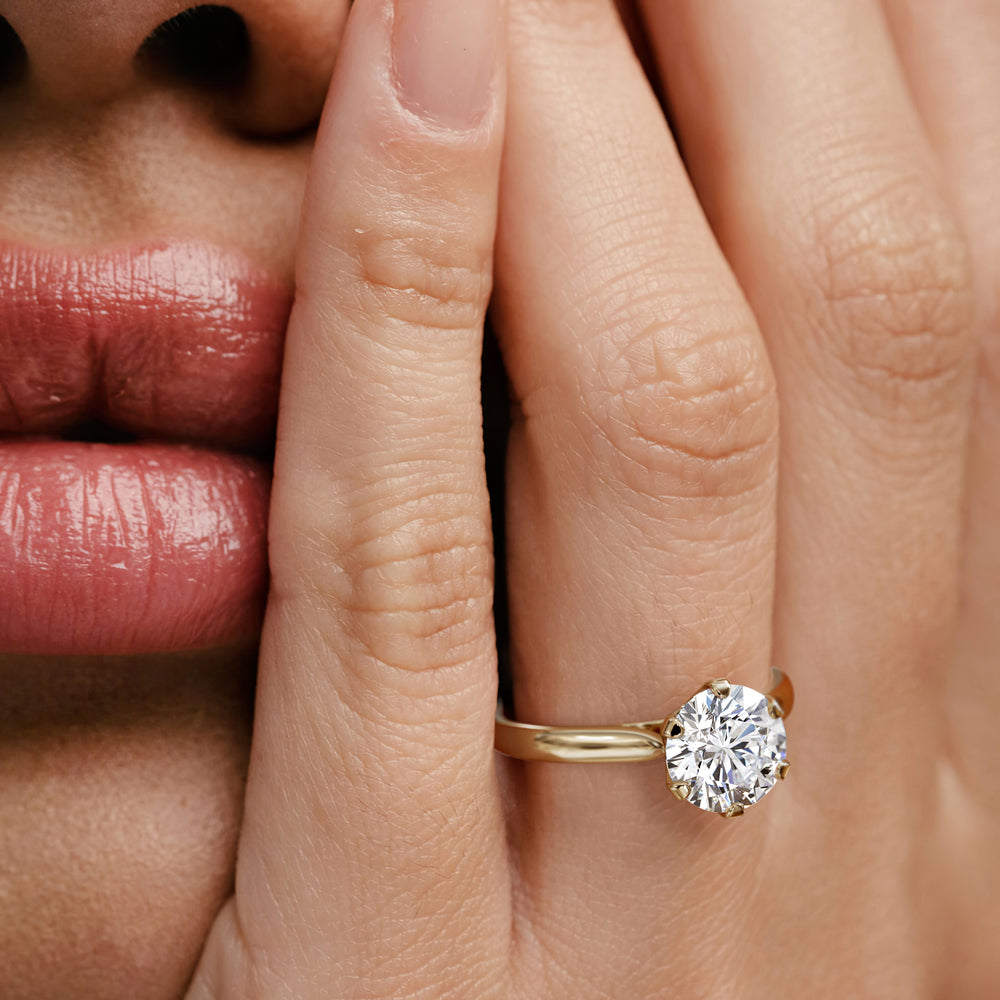 2 Carat Diamond Engagement Ring High Set Chloe Lab F/VS1 18K Gold