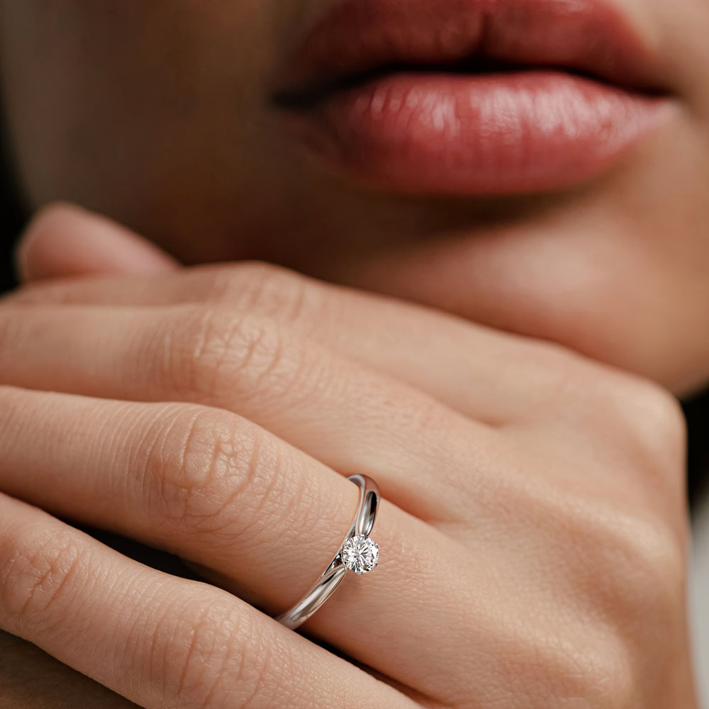 Engagement Ring High Set Chloe 0.25ct Lab Diamond G/Vs in 18KW Gold