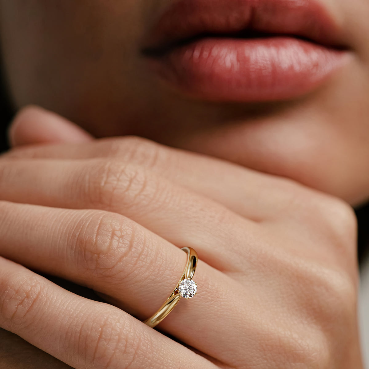 Engagement Ring High Set Chloe 0.25ct Lab Diamond G/Vs in 18K Gold