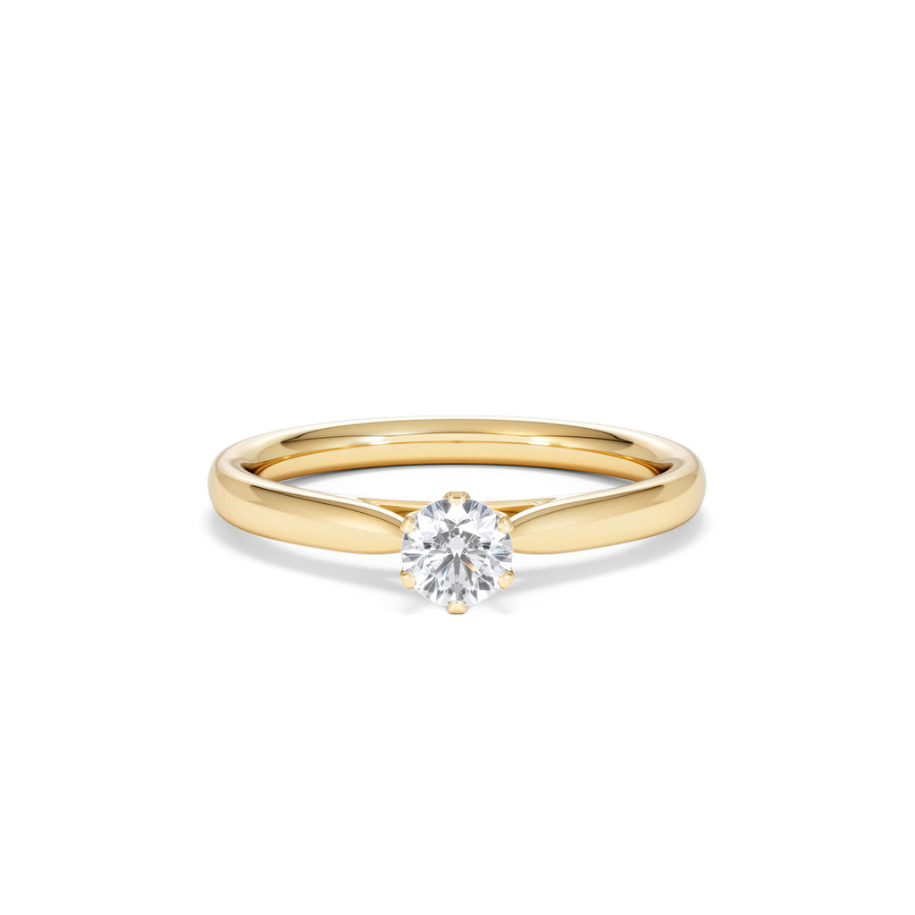 Certified High Set Chloe 18K Gold Diamond Engagement Ring 0.33CT