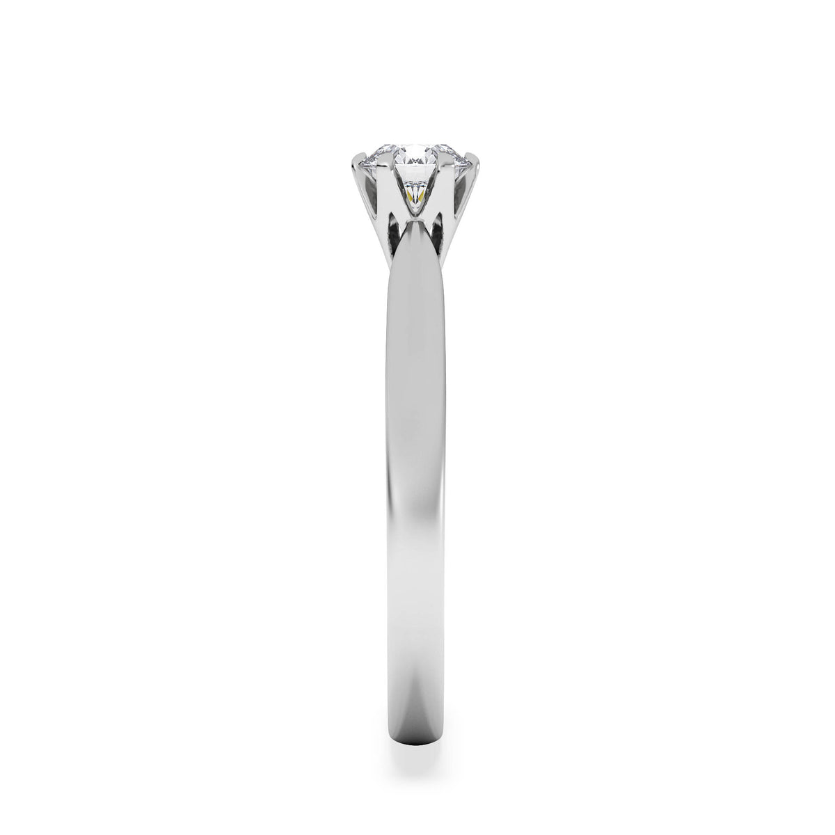 Certified High Set Chloe 18K White Gold Diamond Engagement Ring 0.50CT