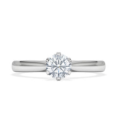 Certified High Set Chloe 18K White Gold Diamond Engagement Ring 0.50CT