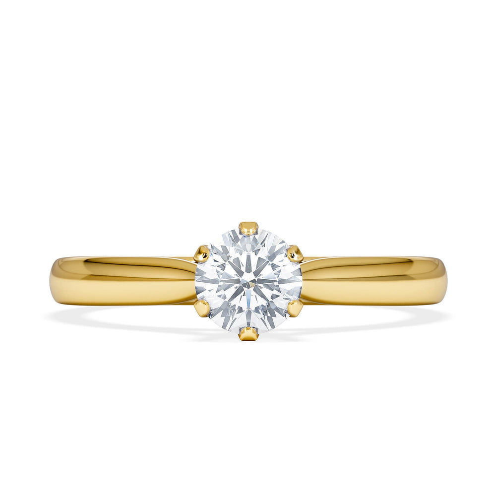 Certified High Set Chloe 18K Gold Diamond Engagement Ring 0.50CT