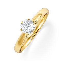 Certified High Set Chloe 18K Gold Diamond Engagement Ring 0.50CT