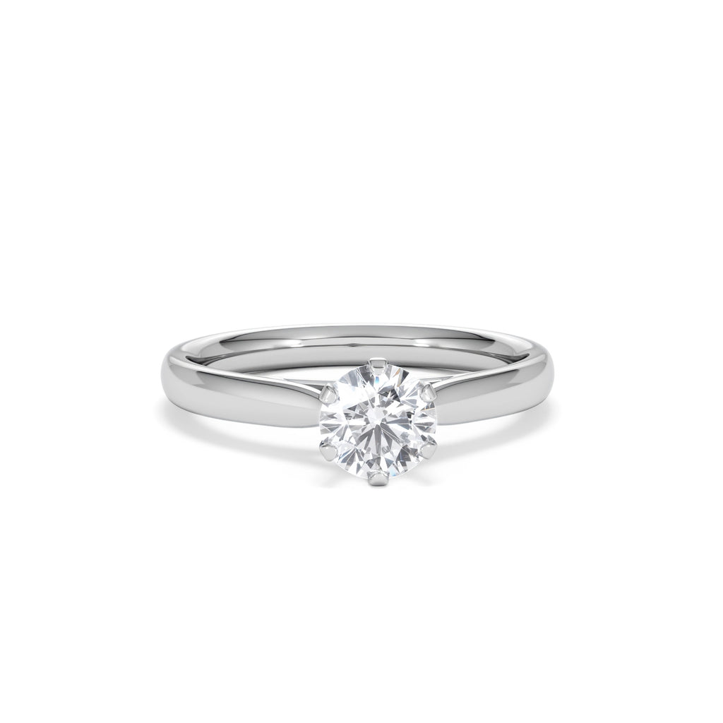 Certified 0.70CT Chloe High 18K White Gold Engagement Ring G/VS