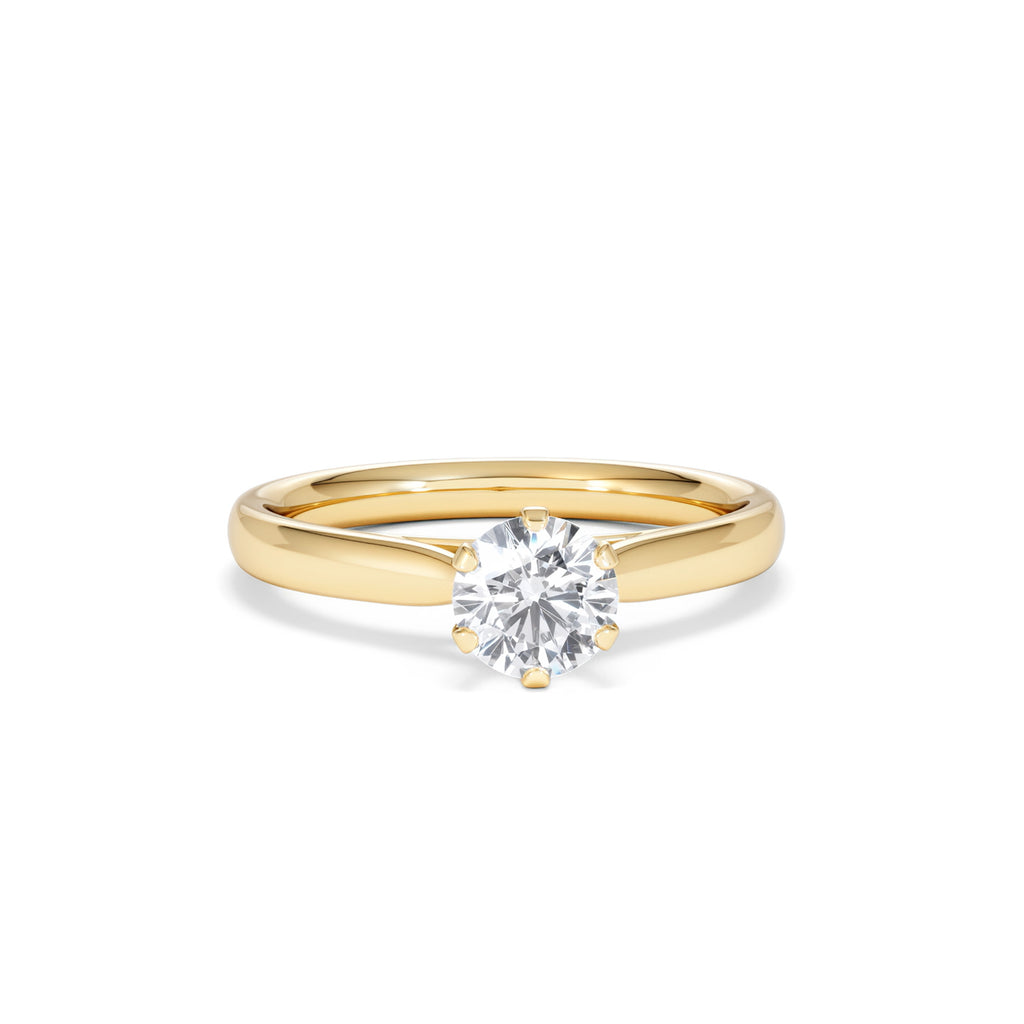 Certified 0.70CT Chloe High 18K Gold Engagement Ring G/VS