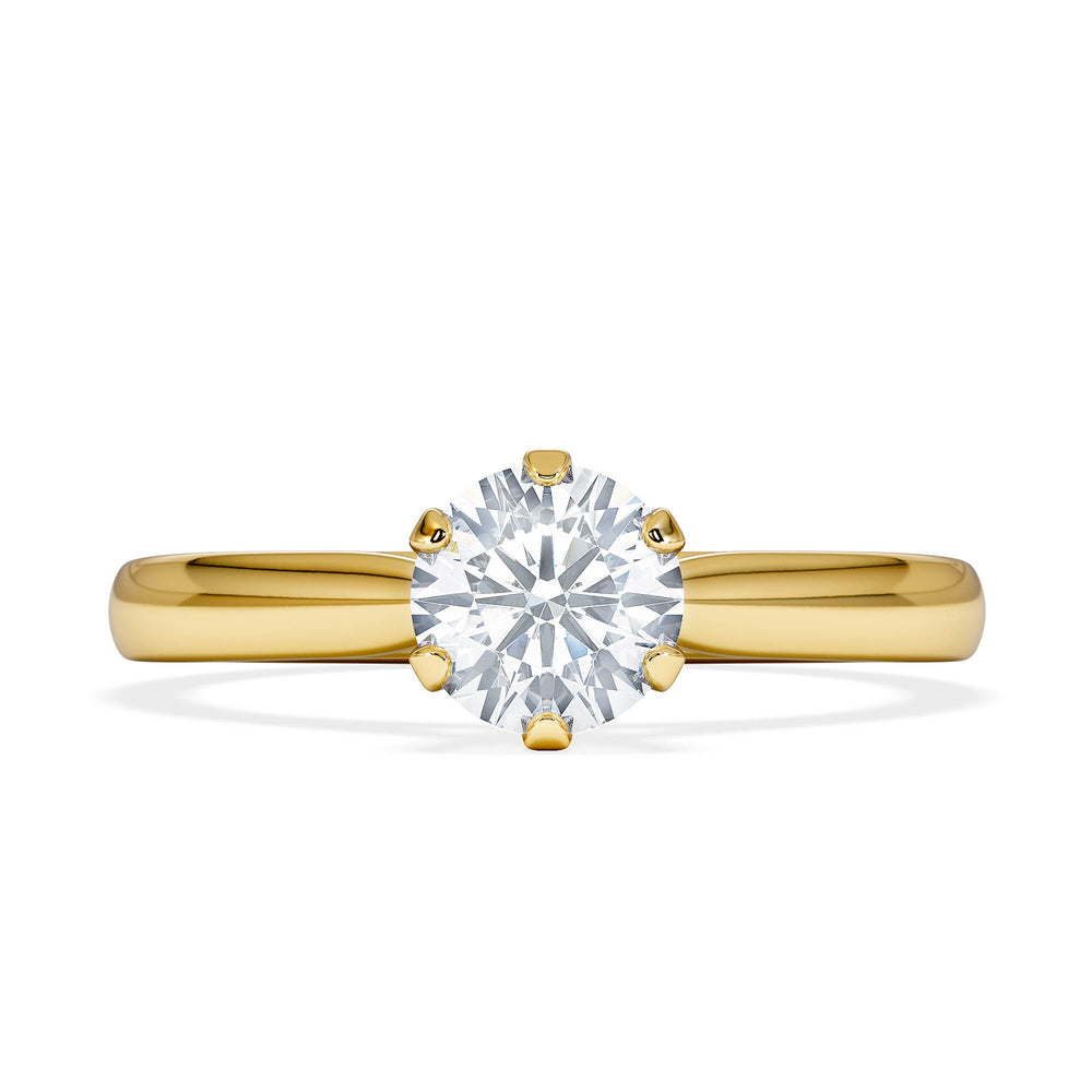 Certified 0.70CT Chloe High 18K Gold Engagement Ring G/VS