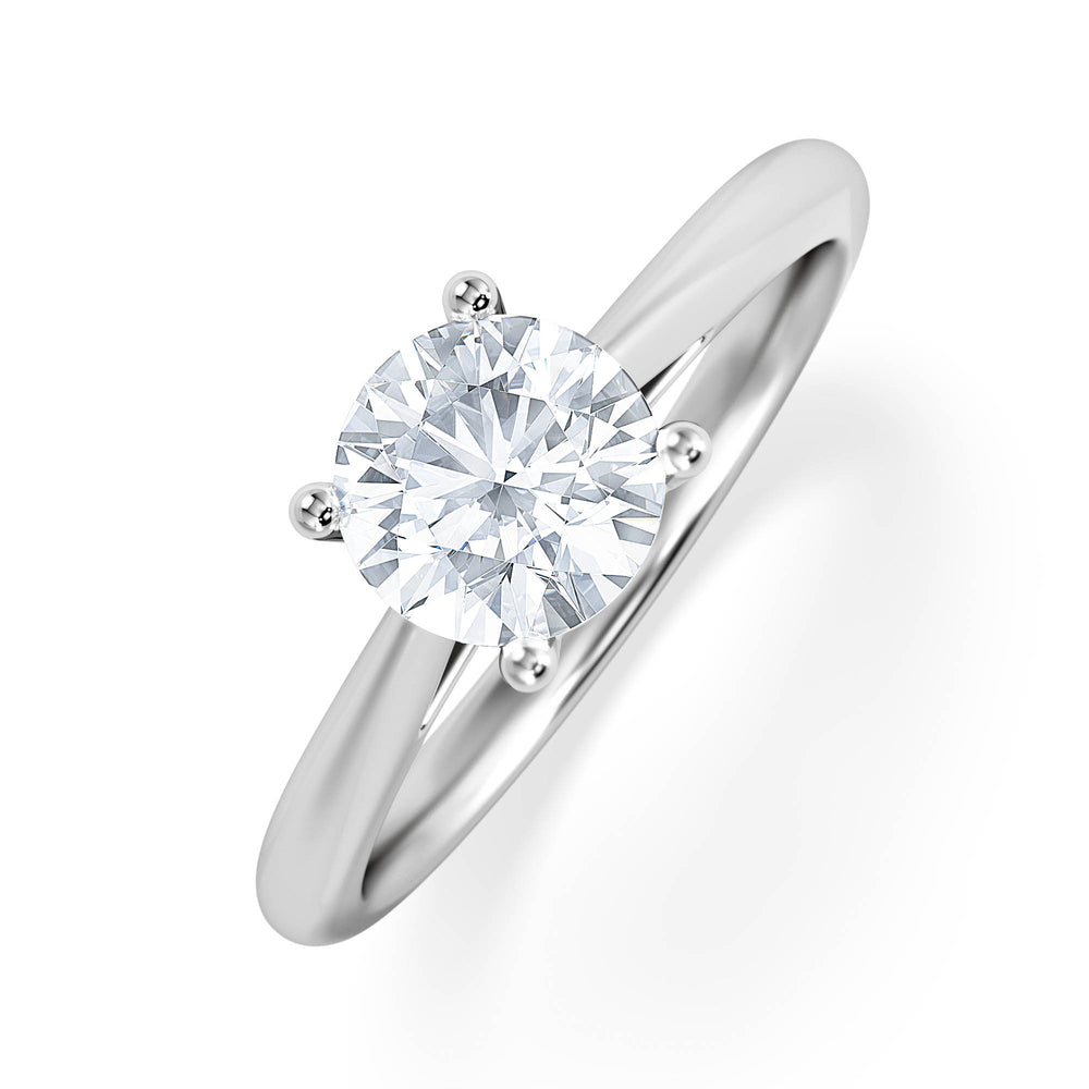 1 Carat Diamond Engagement Ring Elysia Lab FVS1 18K White Gold