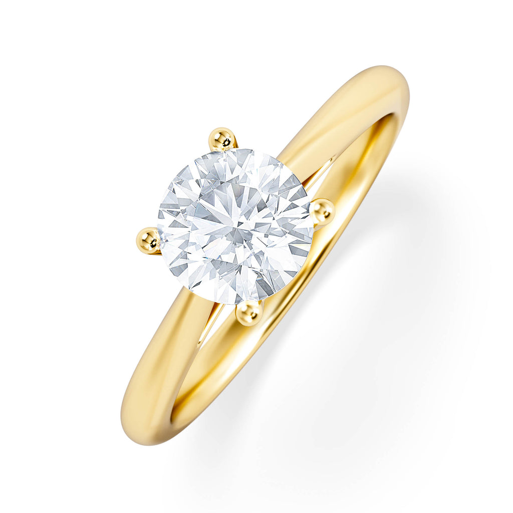 1 Carat Diamond Engagement Ring Elysia Lab FVS1 IGI Certified 18K Gold