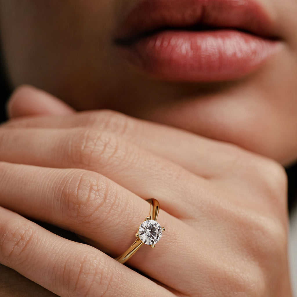1 Carat Diamond Engagement Ring Elysia Lab FVS1 IGI Certified 18K Gold