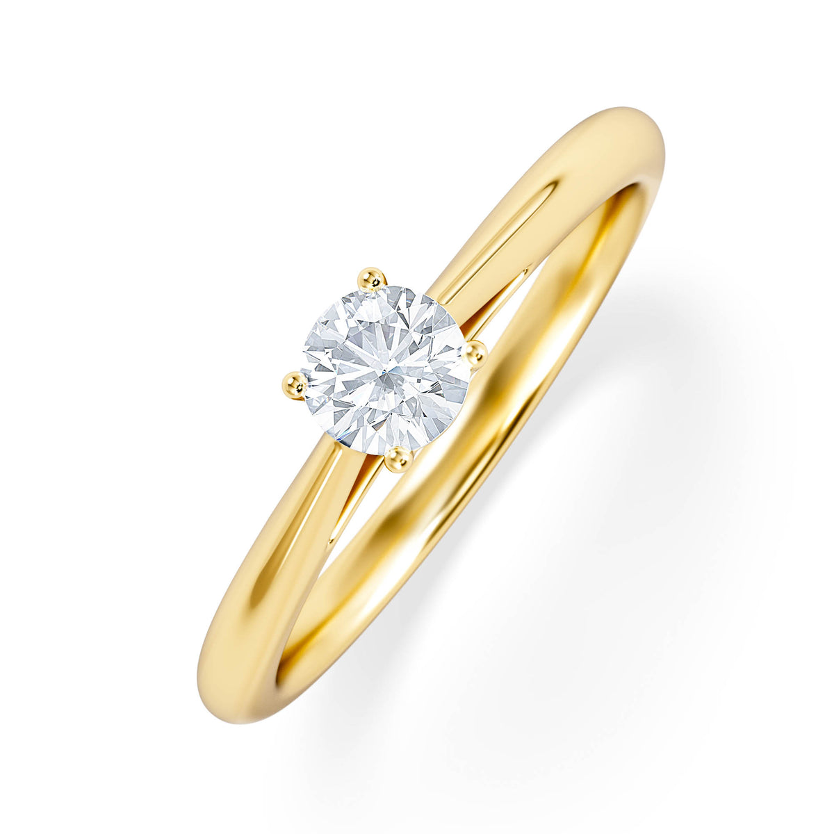 Engagement Ring Certified Elysia 18K Gold Diamond 0.33CT-F-G/VS