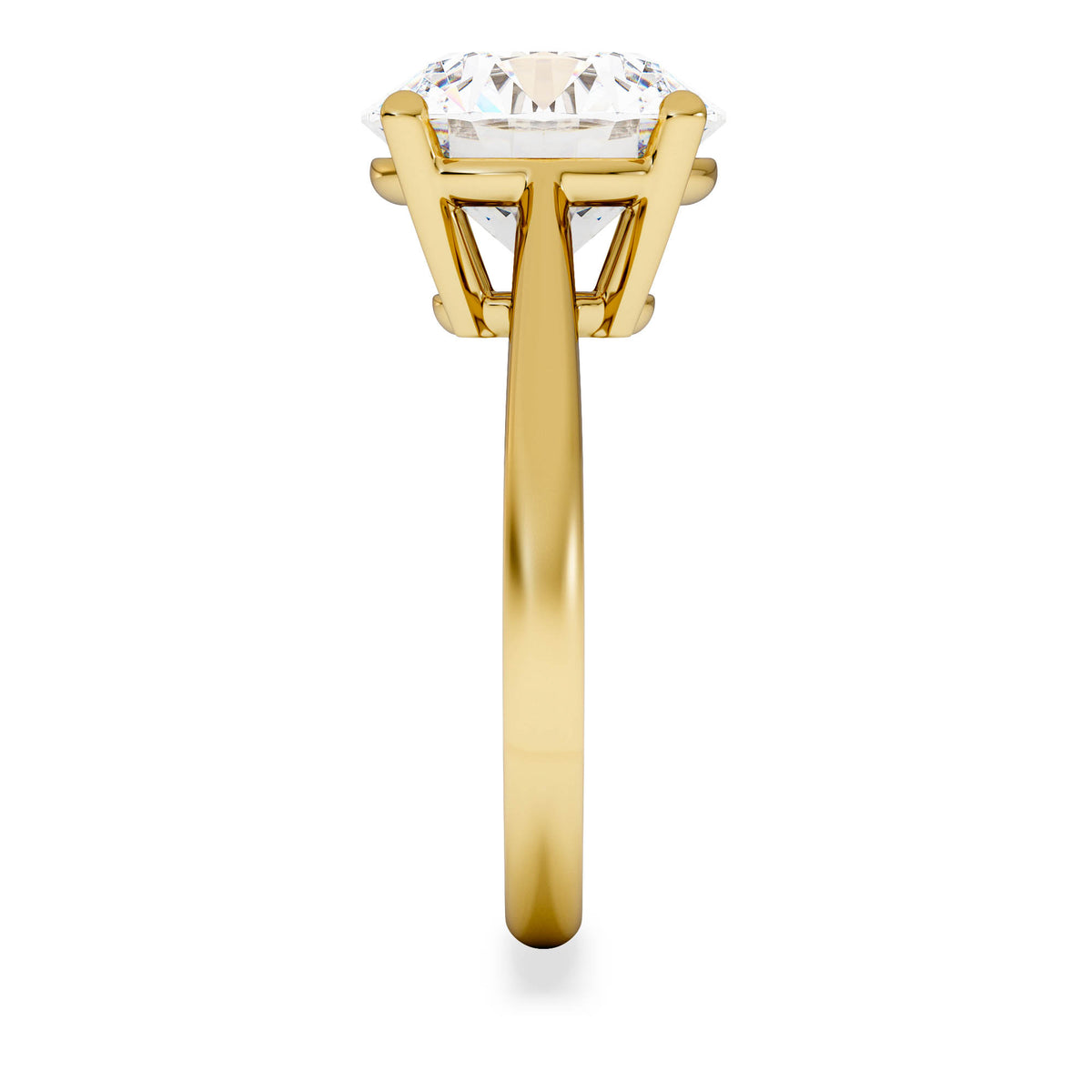 Elysia 5.00ct Lab Diamond Round Cut Engagement Ring in 18K Yellow Gold G/VS1