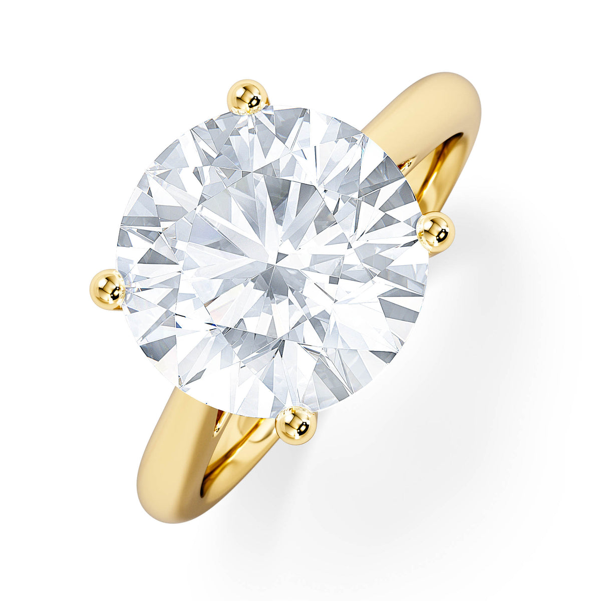 Elysia 5.00ct Lab Diamond Round Cut Engagement Ring in 18K Yellow Gold G/VS1