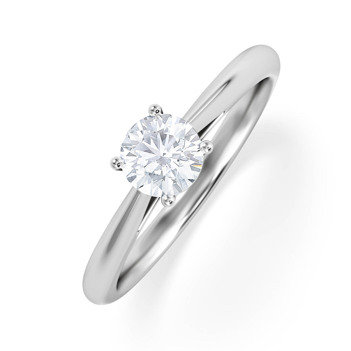 Engagement Ring Certified Elysia 18K White Gold Diamond 0.50CT