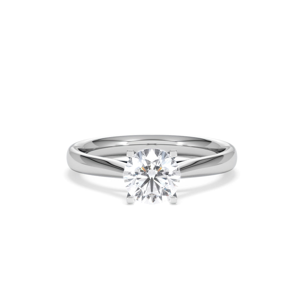Cape Diamonds Plain Platinum Ring Price Claw Round Diamond
