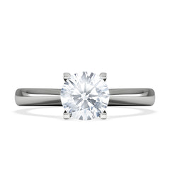 Certified 1.00CT Grace 18K White Gold Engagement Ring H/SI