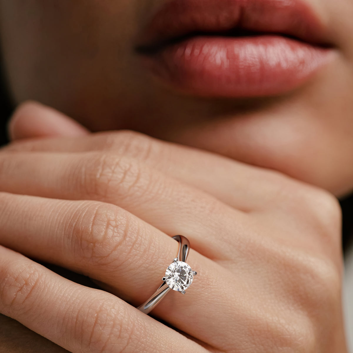 1 Carat Diamond Engagement Ring Grace Lab FVS1 18K White Gold