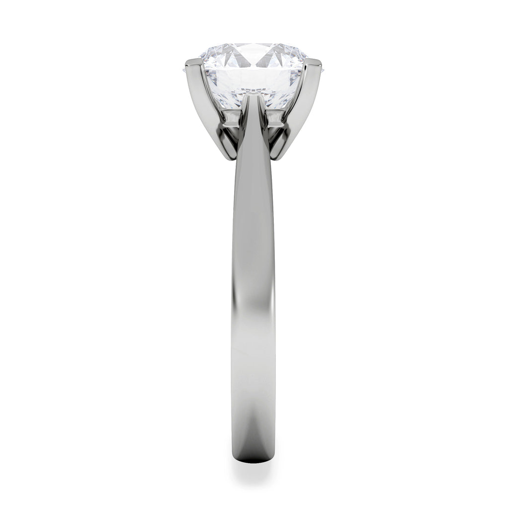 Grace 3.00ct Lab Diamond Round Cut Engagement Ring in 18K White Gold G/VS1