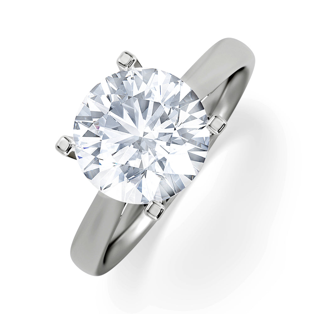Grace 3.00ct Lab Diamond Round Cut Engagement Ring in 18K White Gold G/VS1