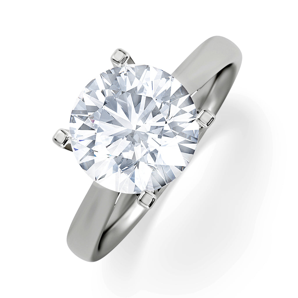 Grace 3.00ct Lab Diamond Round Cut Engagement Ring in 18K White Gold G/VS1