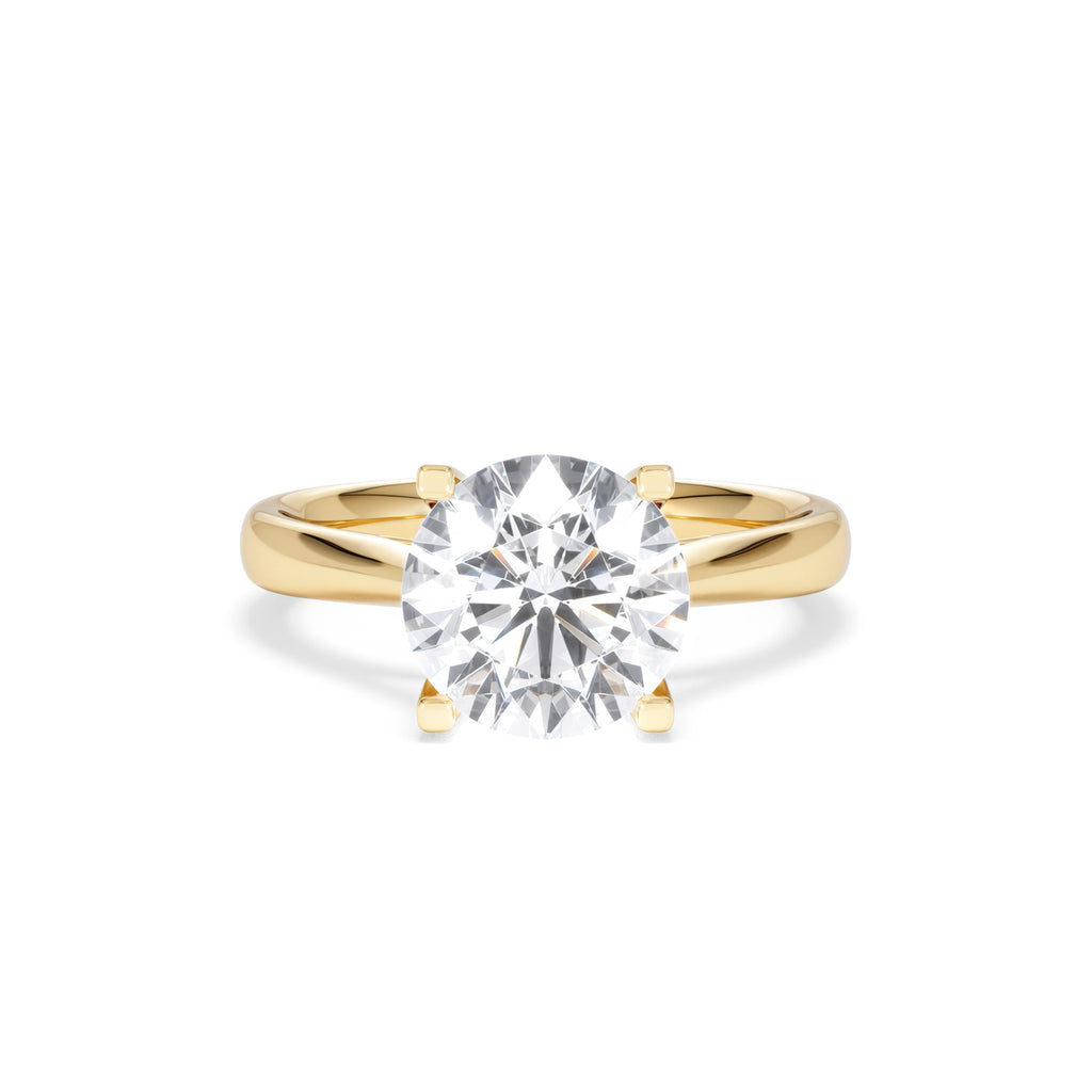 Grace 3.00ct Lab Diamond Round Cut Engagement Ring in 18K Yellow Gold G/VS1