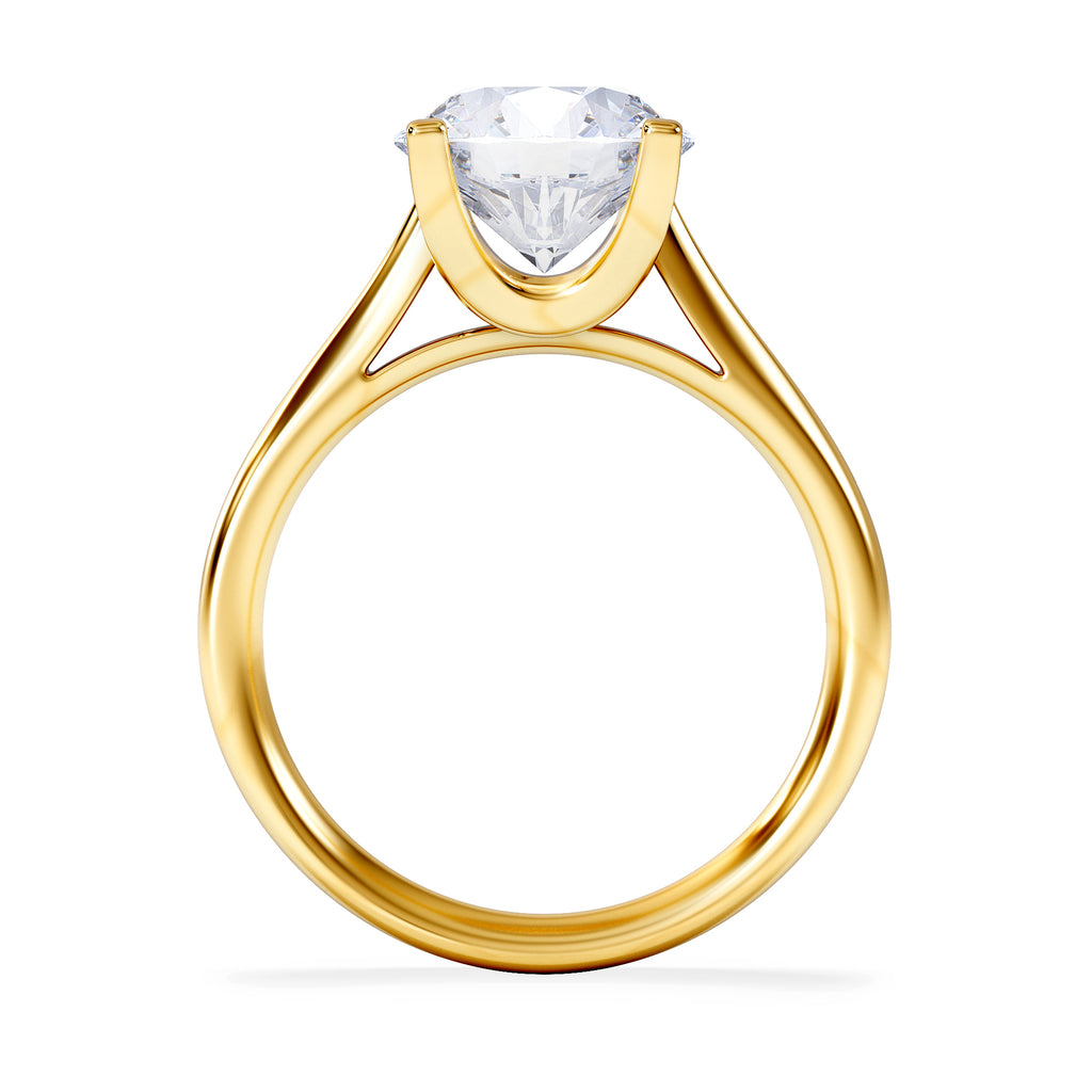 Grace 3.00ct Lab Diamond Round Cut Engagement Ring in 18K Yellow Gold G/VS1