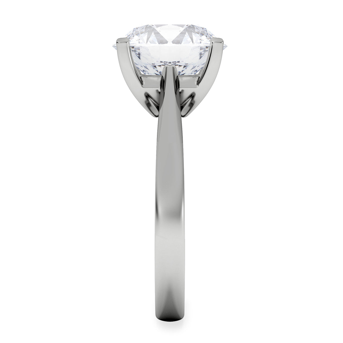 Grace 5.00ct Lab Diamond Round Cut Engagement Ring in 18K White Gold G/VS1