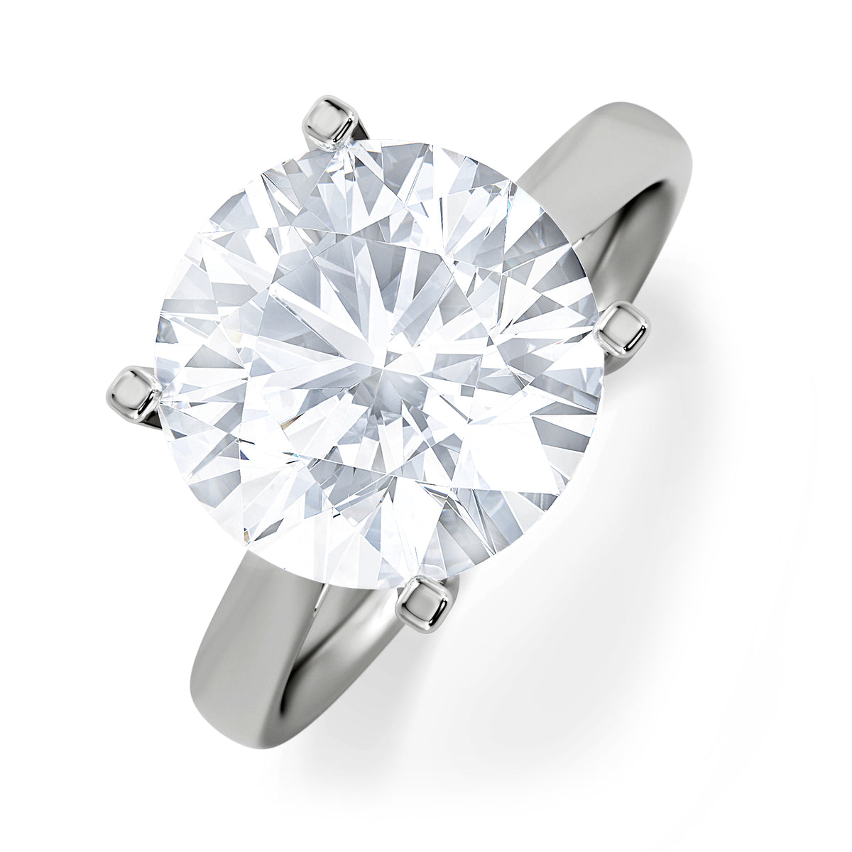 Grace 5.00ct Lab Diamond Round Cut Engagement Ring in 18K White Gold G/VS1
