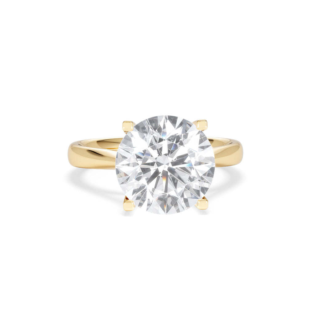 Grace 5.00ct Lab Diamond Round Cut Engagement Ring in 18K Yellow Gold G/VS1