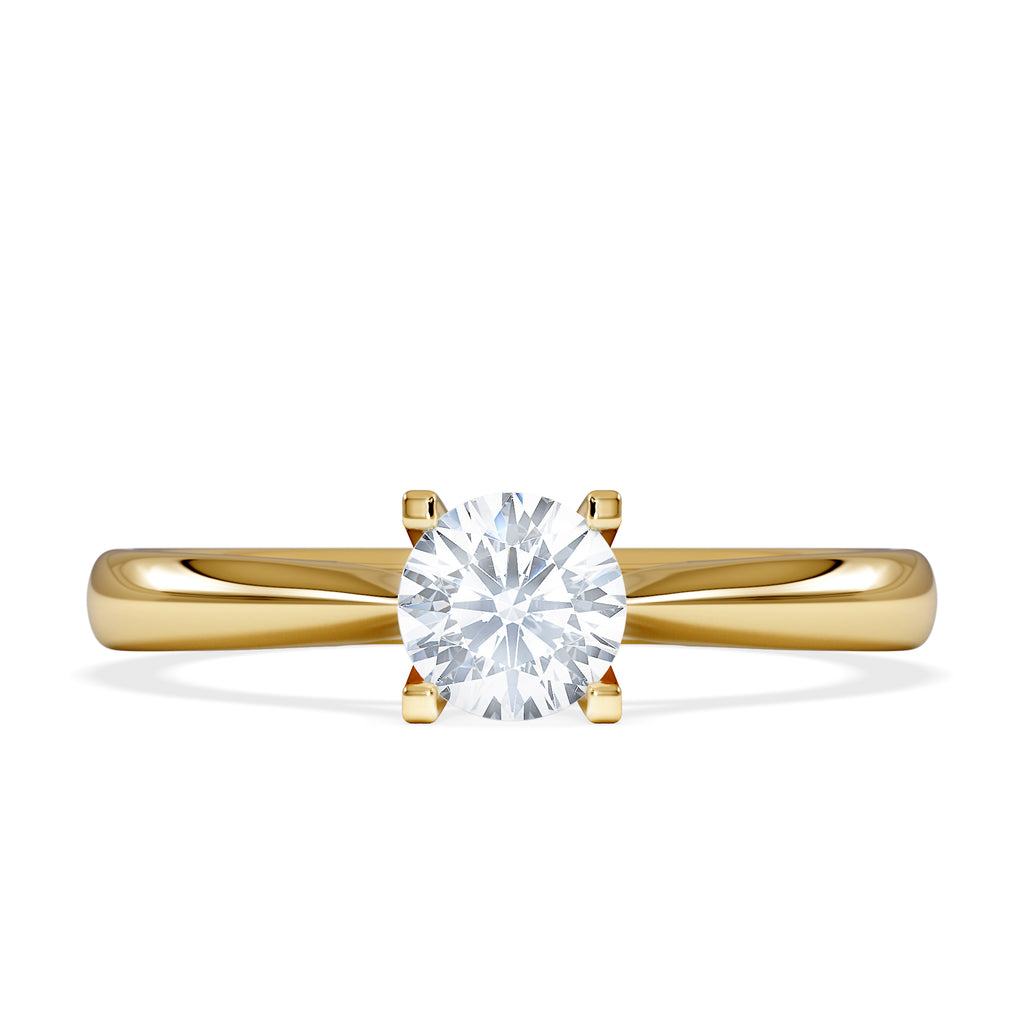 Certified 0.50CT Grace 18K Gold Engagement Ring E/VS2