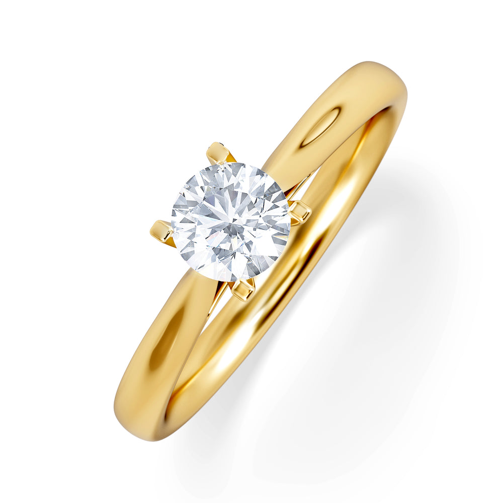 Certified 0.50CT Grace 18K Gold Engagement Ring E/VS2