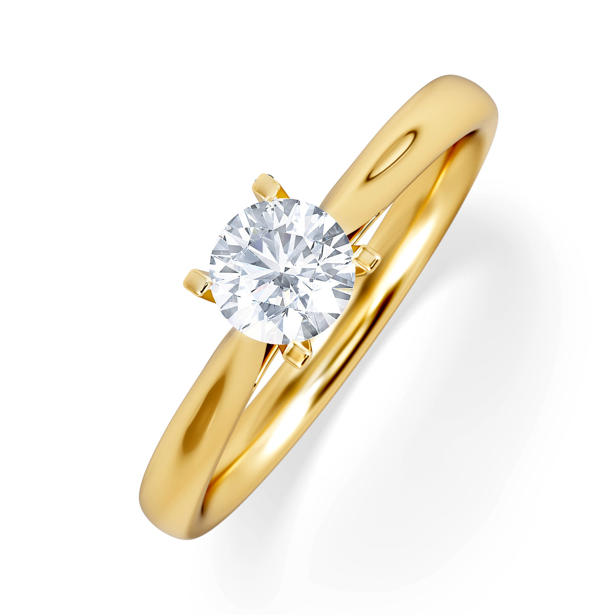 Certified 0.50CT Grace 18K Gold Engagement Ring E/VS2
