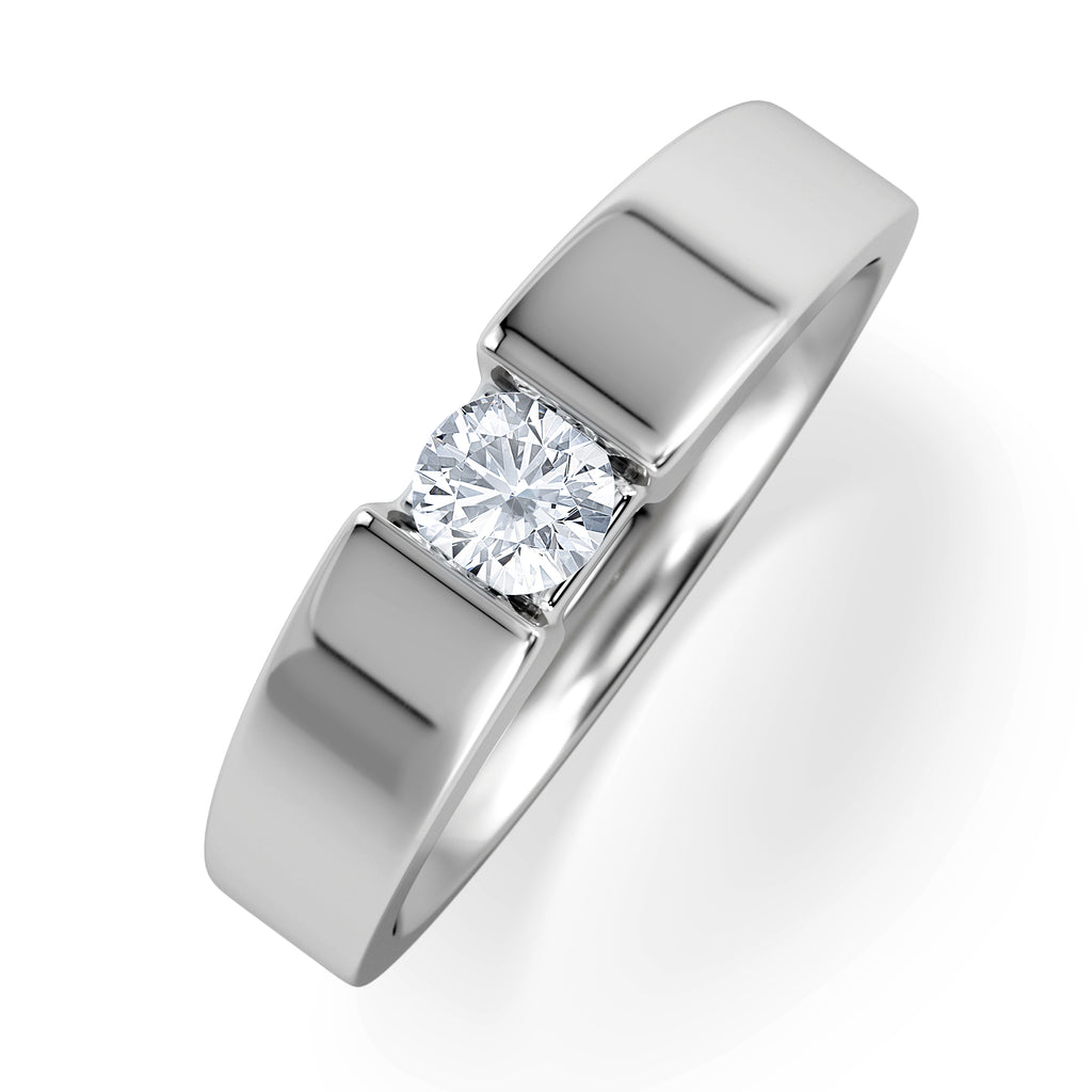 Certified Jessica 18K White Gold Diamond Engagement Ring 0.25CT-G-H/SI