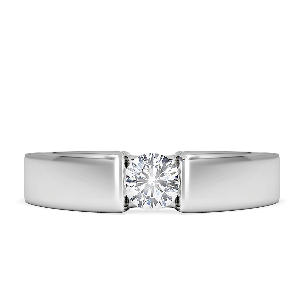 Certified Jessica 18K White Gold Diamond Engagement Ring 0.33CT-F-G/VS