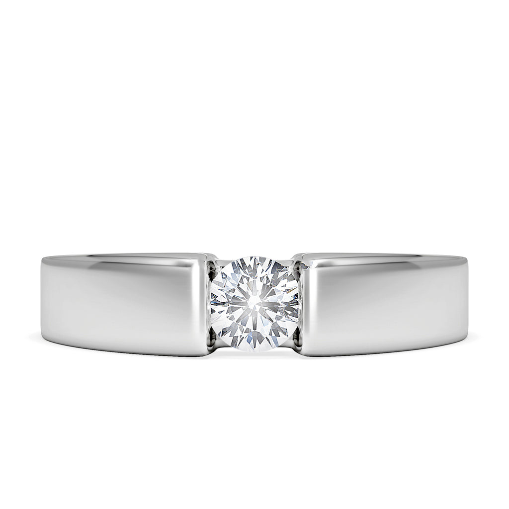 Certified Jessica 18K White Gold Diamond Engagement Ring 0.33CT-F-G/VS