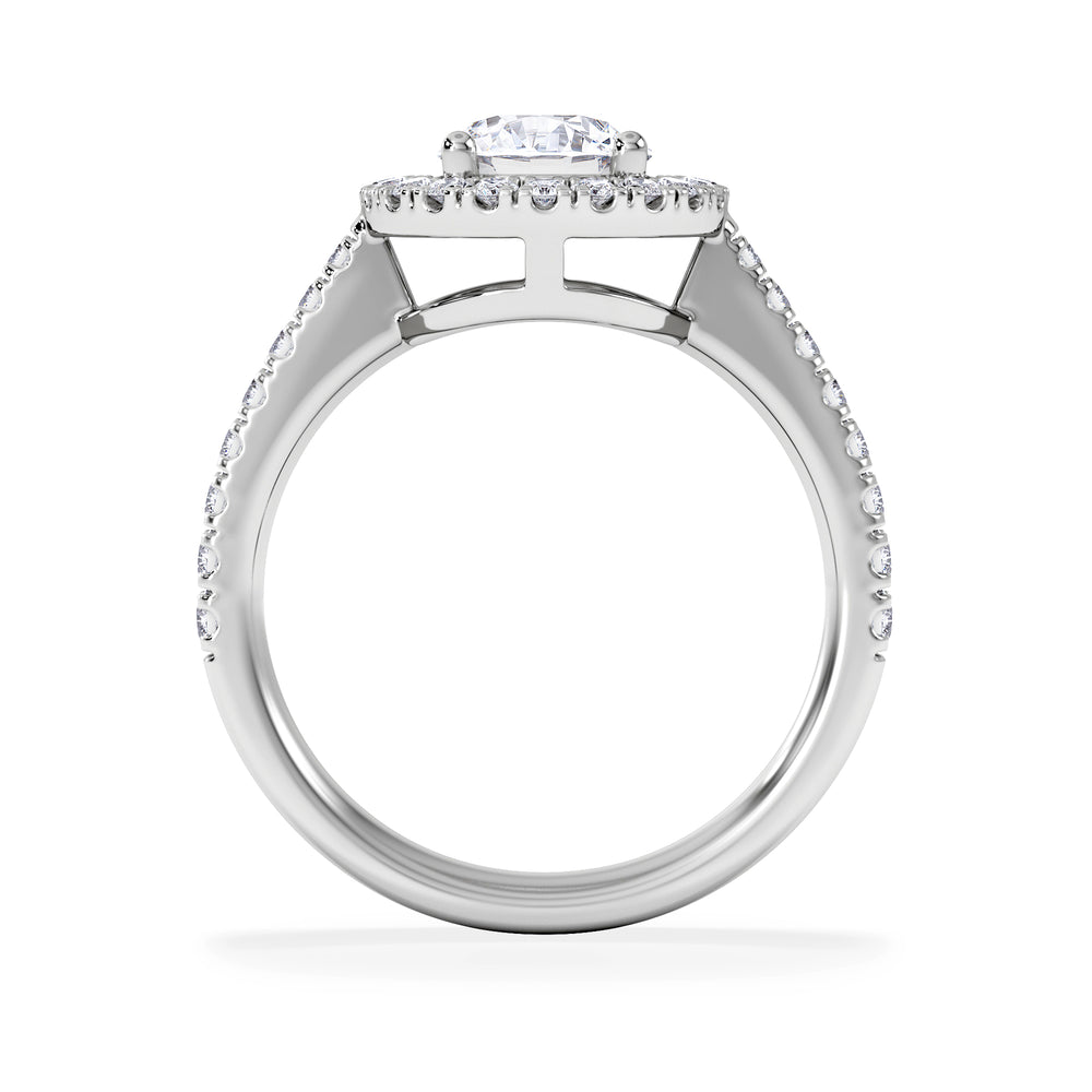 Ella Halo Lab Diamond Engagement Ring IGI 1.30ct F/VS1 18K White Gold