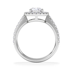 Ella Halo Lab Diamond Engagement Ring IGI 1.30ct F/VS1 18K White Gold