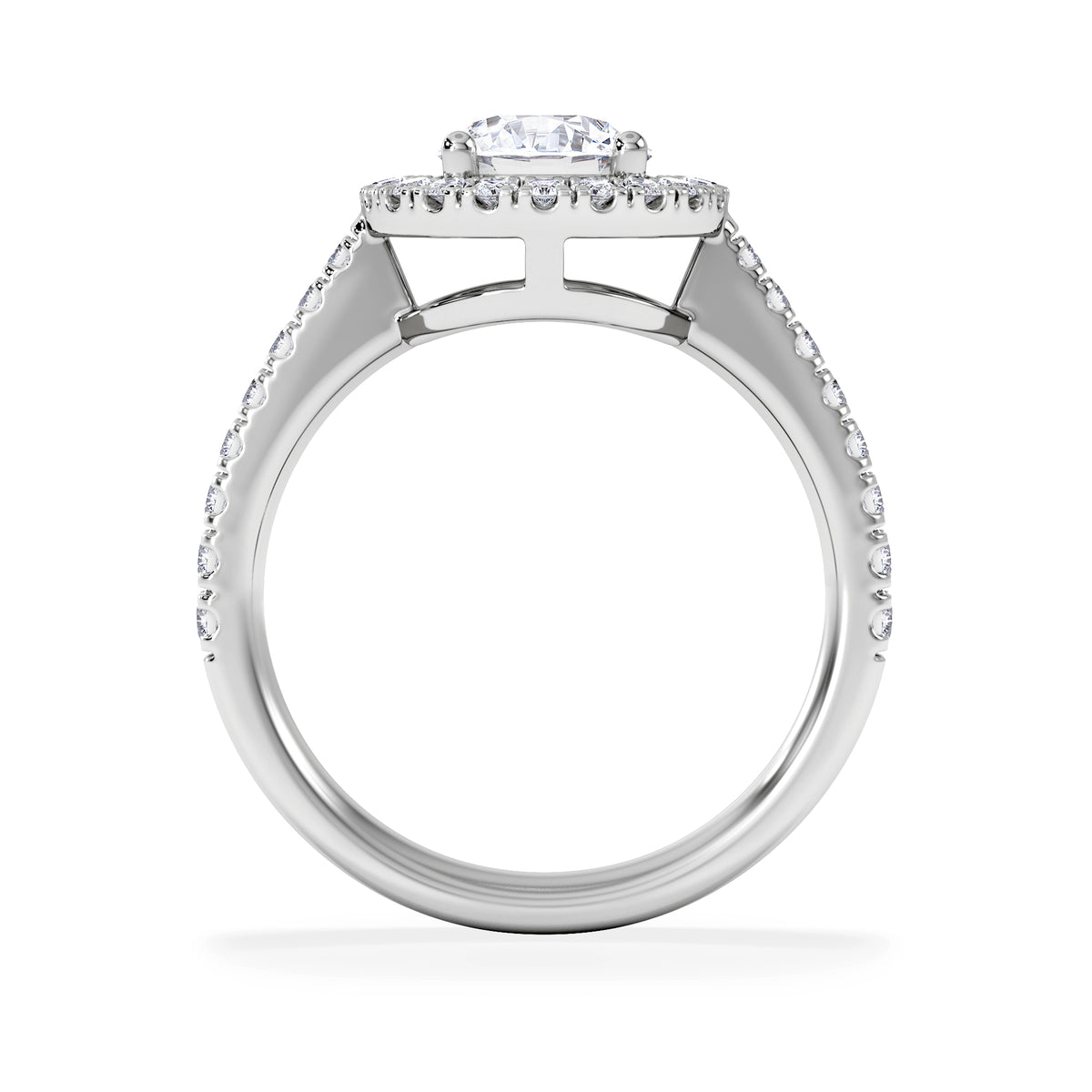 Ella Halo Lab Diamond Engagement Ring IGI 1.30ct F/VS1 18K White Gold