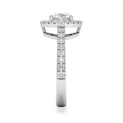 Ella Halo Lab Diamond Engagement Ring IGI 1.30ct F/VS1 18K White Gold