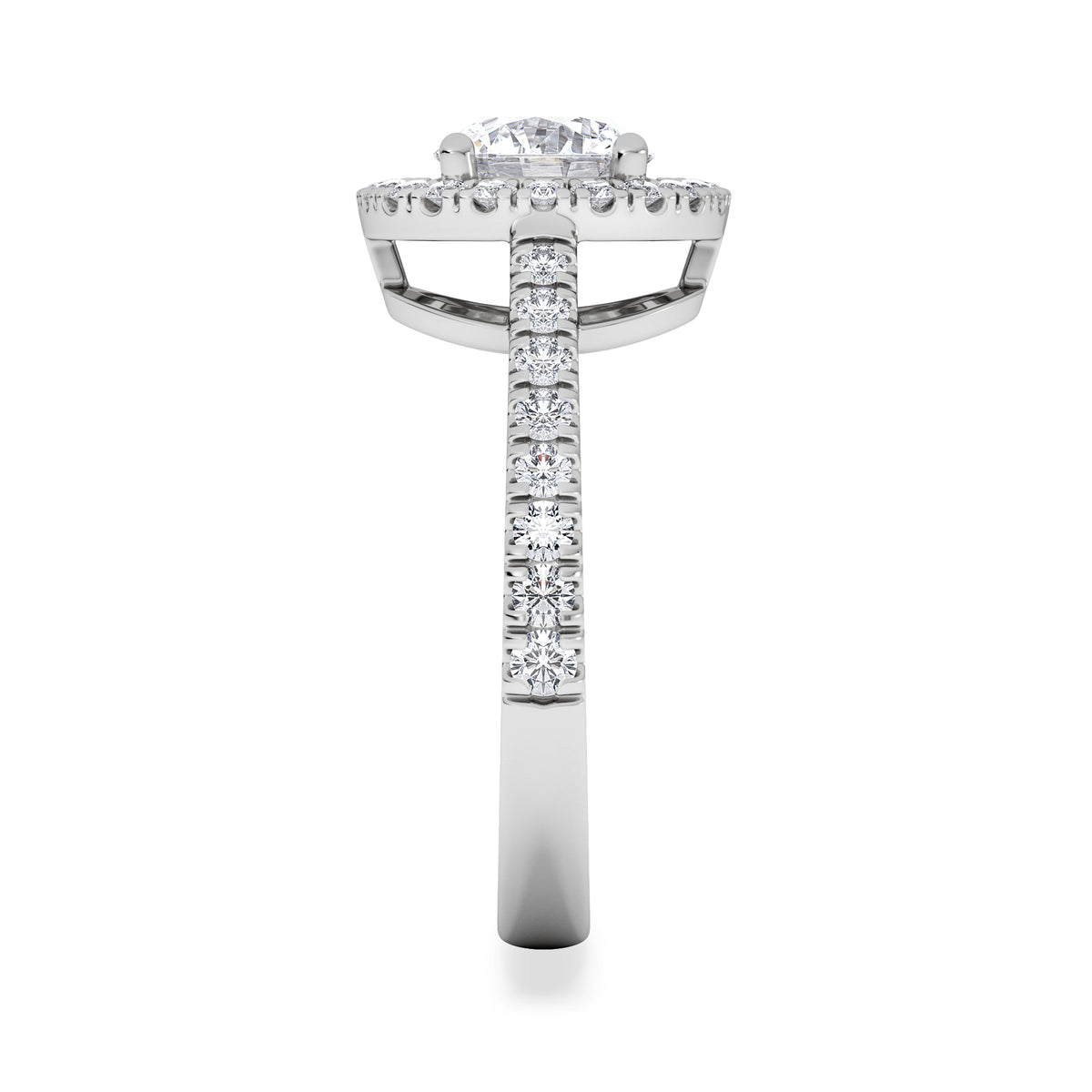 Ella Halo Lab Diamond Engagement Ring IGI 1.30ct F/VS1 18K White Gold