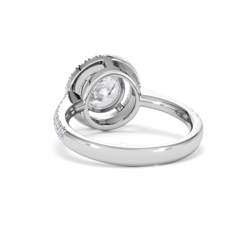 2.05ct Ella Halo Lab Diamond Engagement Ring IGI F/VS1 18K White Gold