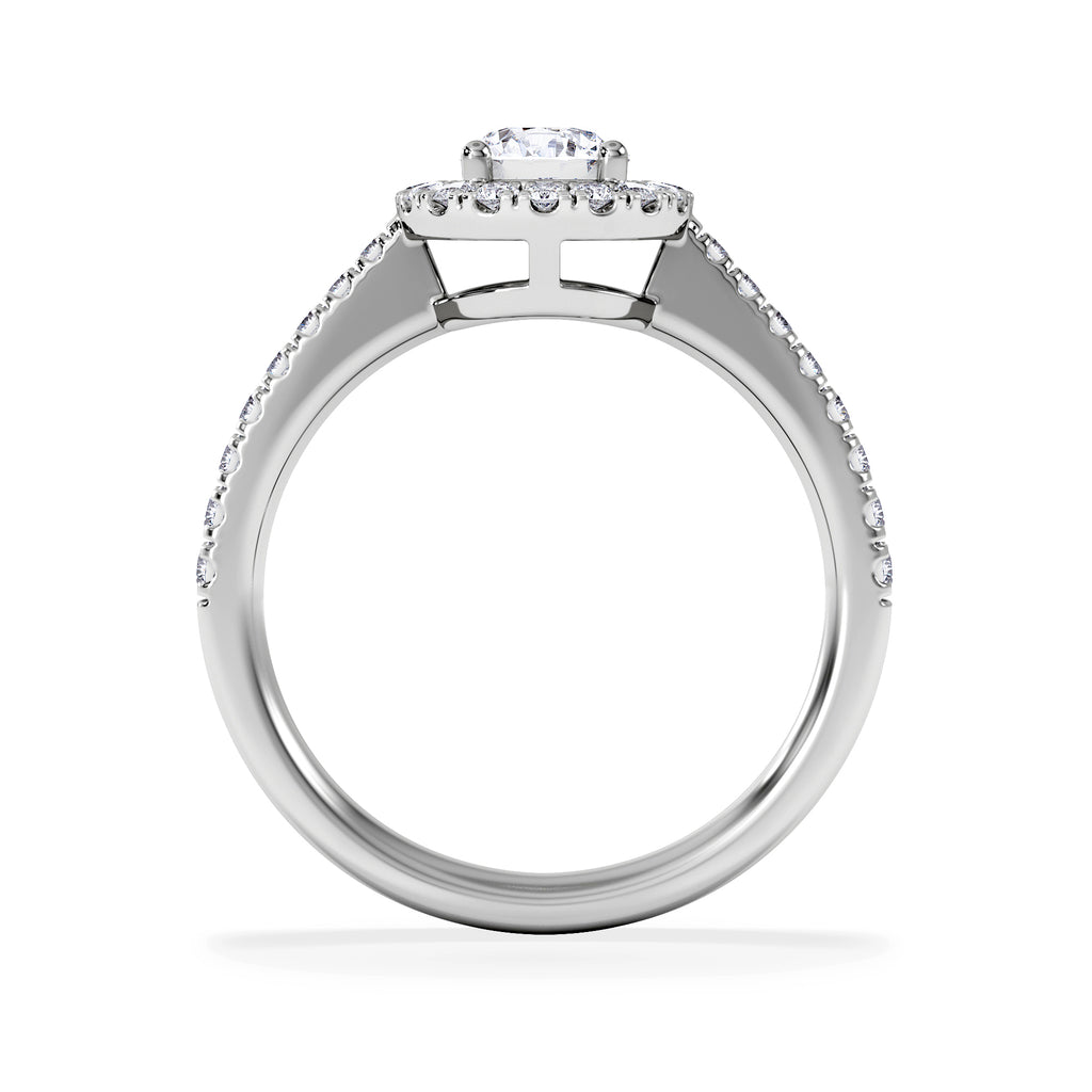 Ella Halo Lab Diamond Engagement Ring 0.86ct F/VS1 in Platinum