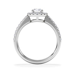 Ella Halo Lab Diamond Engagement Ring 0.86ct F/VS1 in Platinum