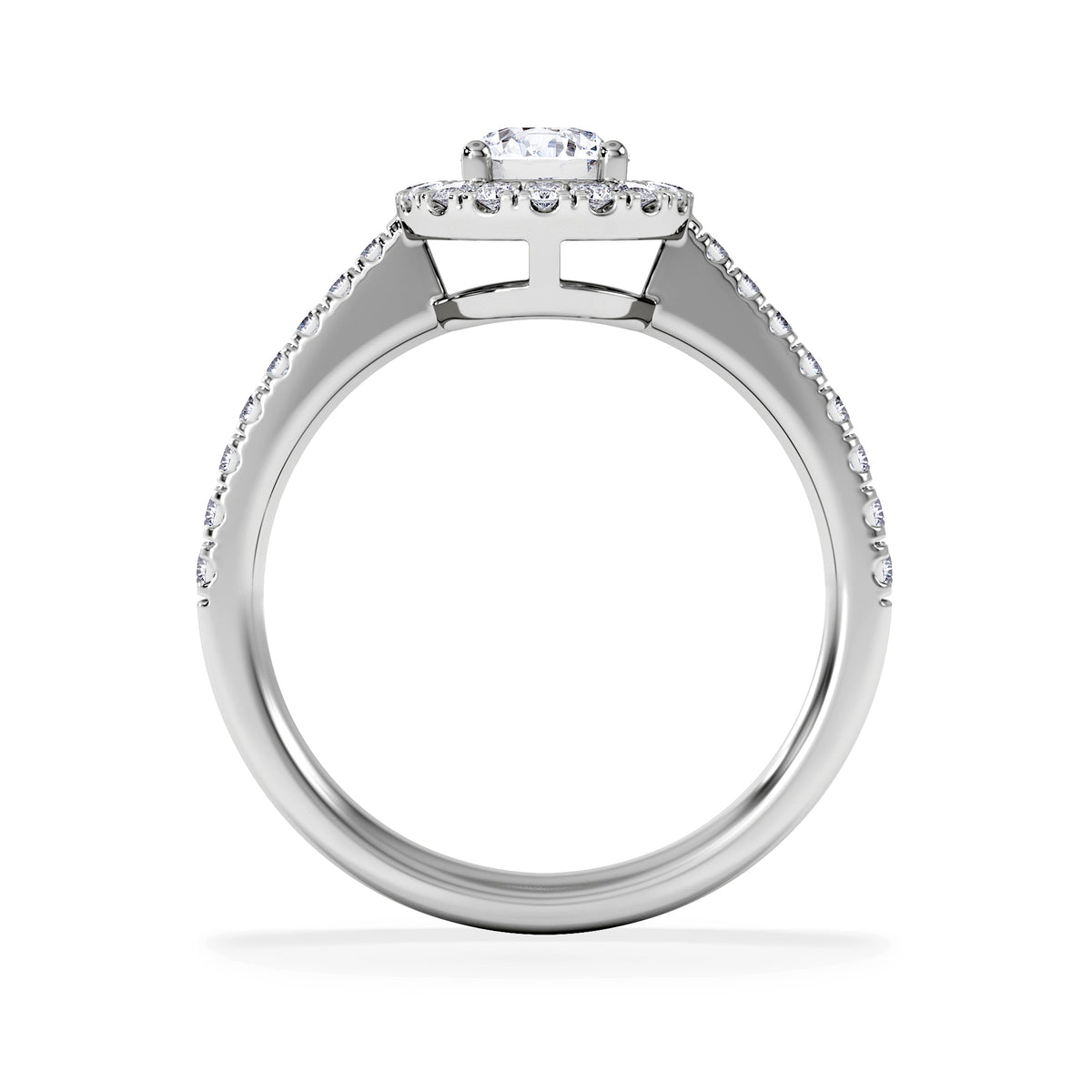 Ella Halo Lab Diamond Engagement Ring 0.86ct F/VS1 in Platinum