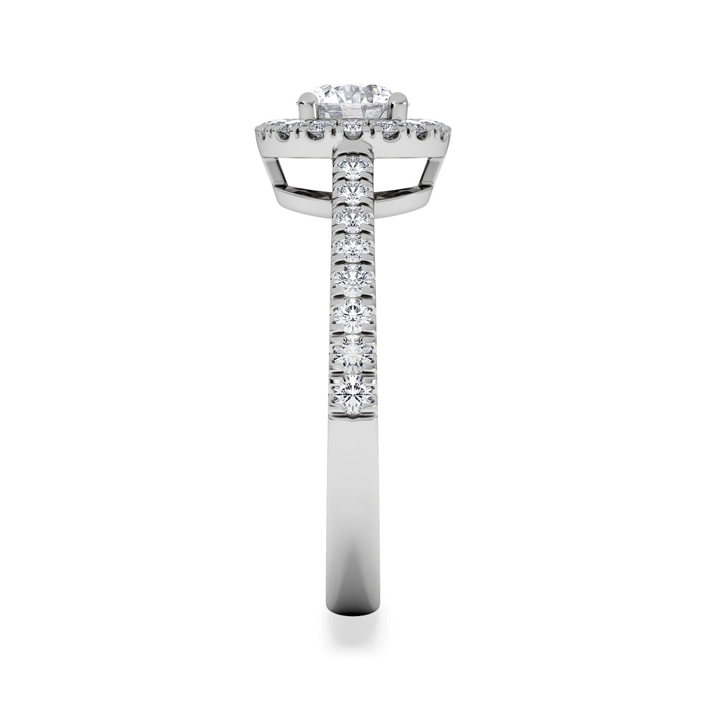 Ella Halo Lab Diamond Engagement Ring 0.86ct F/VS1 in Platinum